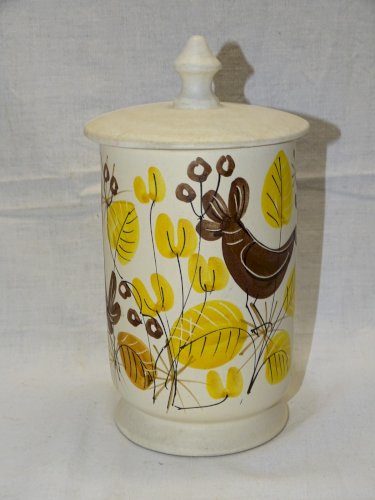 -JOLI POT COUVERT CERAMIQUE VINTAGE ANNEES 1950 Signé COLLECTION GOUT CAPRON
