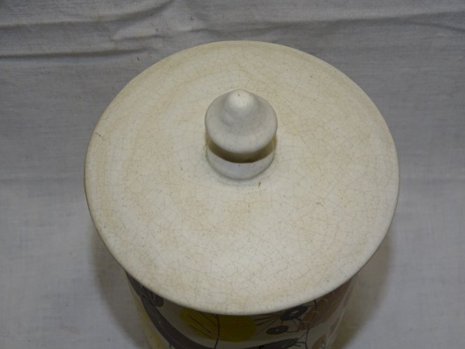 -JOLI POT COUVERT CERAMIQUE VINTAGE ANNEES 1950 Signé COLLECTION GOUT CAPRON