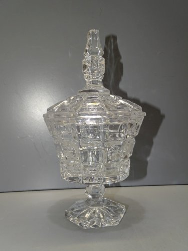 -JOLI POT COUVERT  CRISTAL Moulé sans marque XXe COLLECTION VITRINE déco  D