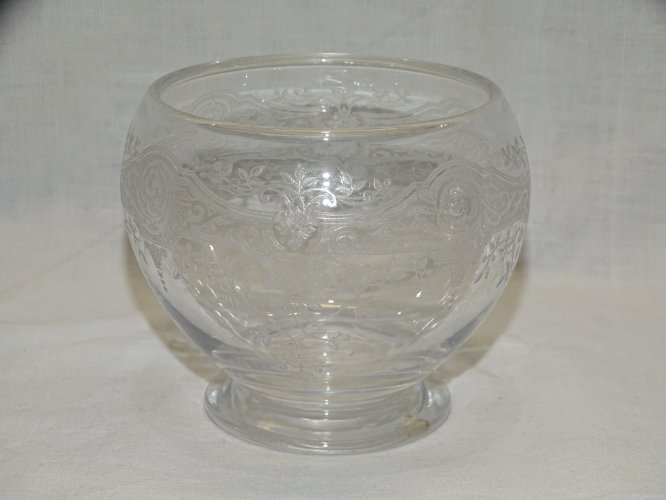 -JOLI POT CRISTAL DECOR VOLUTES & FLEURS Dégagés à l'acide COLLECTION DECO