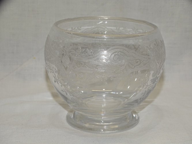 -JOLI POT CRISTAL DECOR VOLUTES & FLEURS Dégagés à l'acide COLLECTION DECO