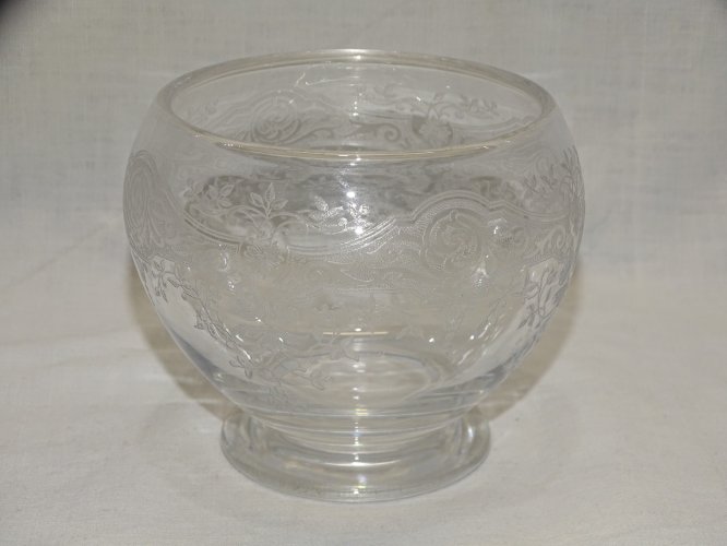 -JOLI POT CRISTAL DECOR VOLUTES & FLEURS Dégagés à l'acide COLLECTION DECO