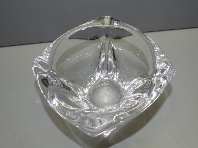 -JOLI POT VIDE POCHE  CRISTAL EPAIS de VANNES XXe COLLECTION VITRINE déco  D