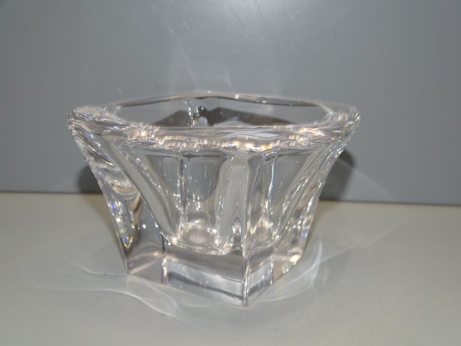 -JOLI POT VIDE POCHE  CRISTAL EPAIS de VANNES XXe COLLECTION VITRINE déco  D