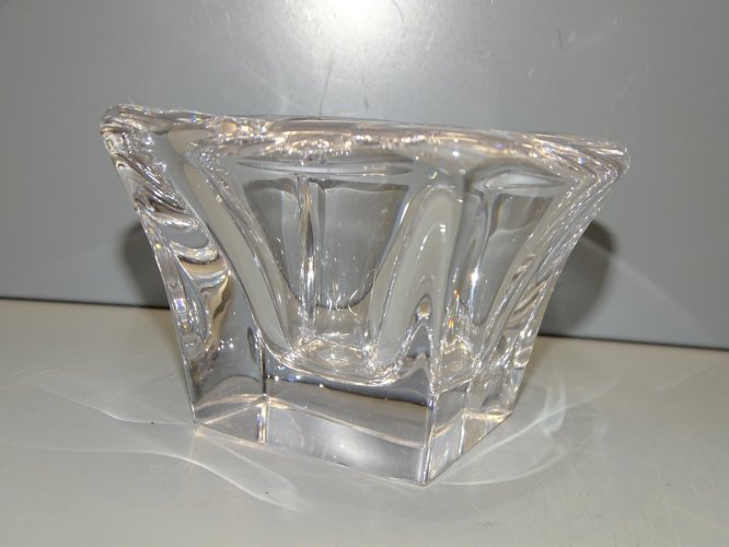 -JOLI POT VIDE POCHE  CRISTAL EPAIS de VANNES XXe COLLECTION VITRINE déco  D