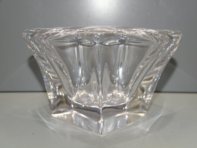 -JOLI POT VIDE POCHE  CRISTAL EPAIS de VANNES XXe COLLECTION VITRINE déco  D