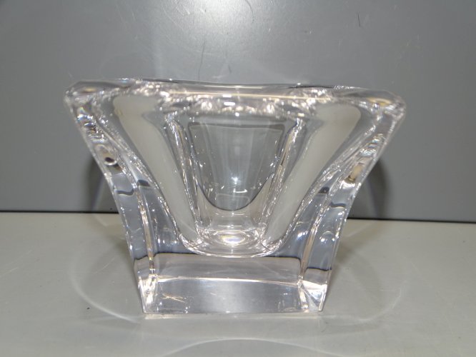 -JOLI POT VIDE POCHE  CRISTAL EPAIS de VANNES XXe COLLECTION VITRINE déco  D