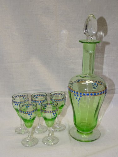-JOLI SERVICE A DEGUSTER SERVICE A LIQUEUR VERRE OURALINE 1 CARAFE 5 VERRES   D