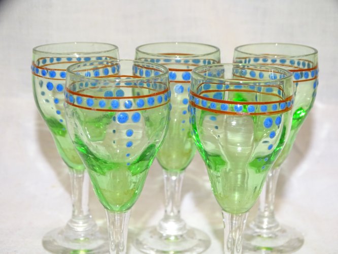 -JOLI SERVICE A DEGUSTER SERVICE A LIQUEUR VERRE OURALINE 1 CARAFE 5 VERRES   D