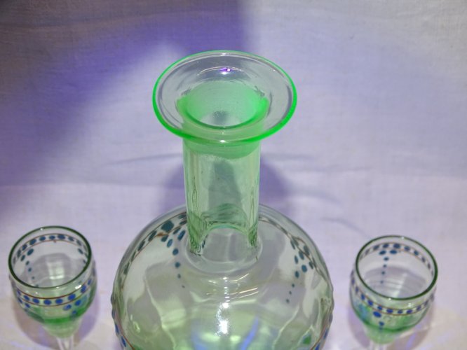 -JOLI SERVICE A DEGUSTER SERVICE A LIQUEUR VERRE OURALINE 1 CARAFE 5 VERRES   D