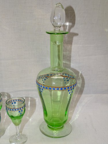 -JOLI SERVICE A DEGUSTER SERVICE A LIQUEUR VERRE OURALINE 1 CARAFE 5 VERRES   D