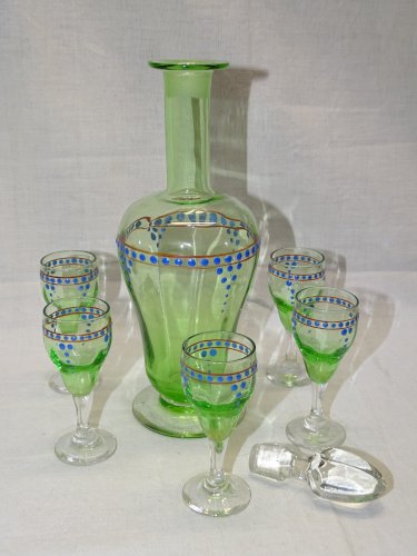 -JOLI SERVICE A DEGUSTER SERVICE A LIQUEUR VERRE OURALINE 1 CARAFE 5 VERRES   D