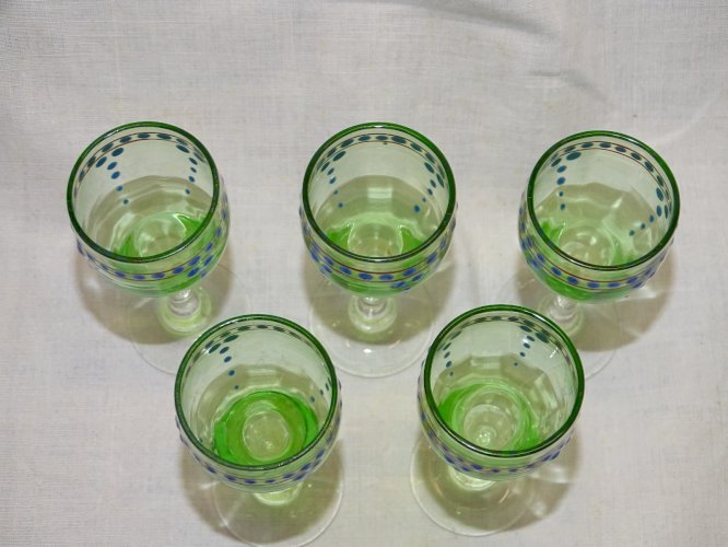 -JOLI SERVICE A DEGUSTER SERVICE A LIQUEUR VERRE OURALINE 1 CARAFE 5 VERRES   D