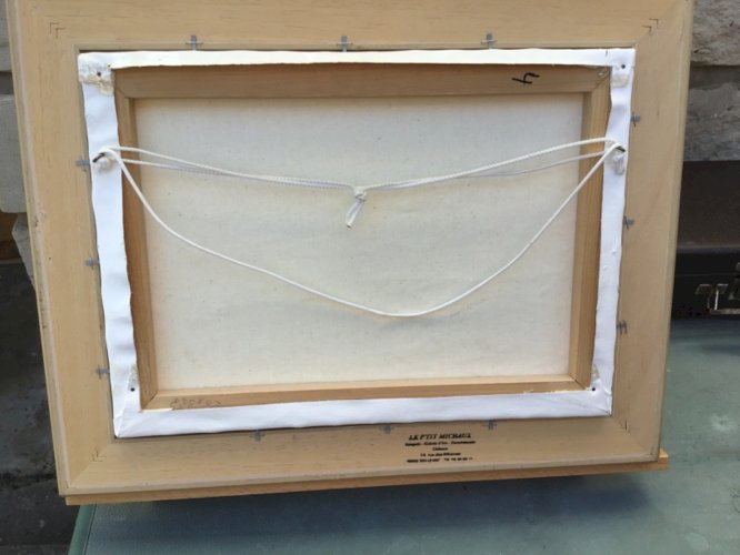 Joli TABLEAU HUILE TRÈ ÉPAISSE S/TOILE MONT ST MICHEL MARINE BATEAU signé PIERRE