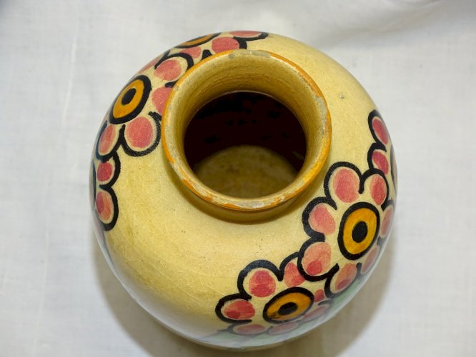 -JOLI VASE ART DECO CERAMIQUE ALFRED RENOLEAU signé AR.A COLLECTION VITRINE   D