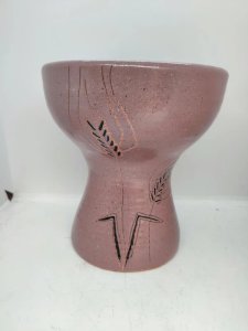 beautiful ceramic vase with floral decoration signed Les Grottes Dieulefit in good condition