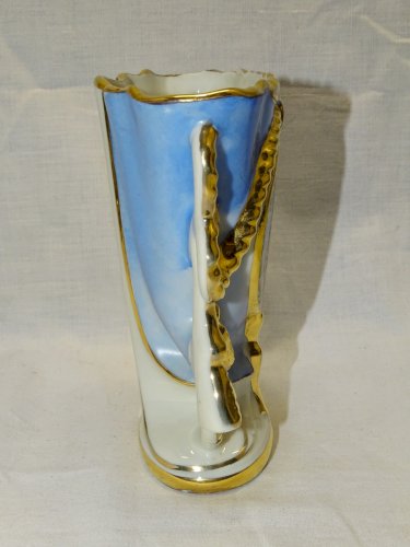 - JOLI VASE DE MARIEE PORCELAINE Signé LUCIEN MICHELAUD FLEURS REHAUTS EMAIL  D