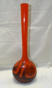 -JOLI VASE DELATTE NANCY BERLUZE  signé GRAND COL  COLLECTION déco   D