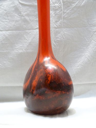 -JOLI VASE DELATTE NANCY BERLUZE  signé GRAND COL  COLLECTION déco   D