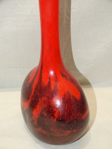 -JOLI VASE DELATTE NANCY BERLUZE  signé GRAND COL  COLLECTION déco   D