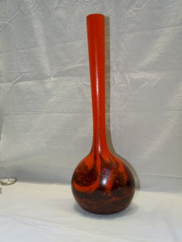-JOLI VASE DELATTE NANCY BERLUZE  signé GRAND COL  COLLECTION déco   D