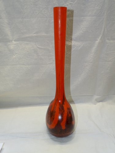 -JOLI VASE DELATTE NANCY BERLUZE  signé GRAND COL  COLLECTION déco   D