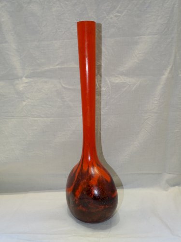 -JOLI VASE DELATTE NANCY BERLUZE  signé GRAND COL  COLLECTION déco   D