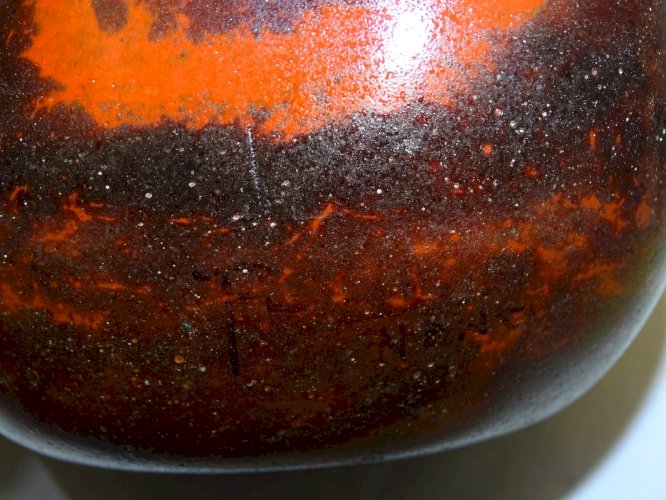 -JOLI VASE DELATTE NANCY BERLUZE  signé GRAND COL  COLLECTION déco   D