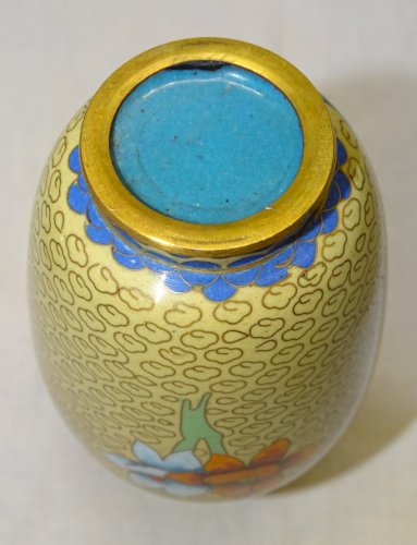 -JOLI VASE EMAUX CLOISONNE émail cloisonné CHINE ASIE OBJET de VITRINE  D