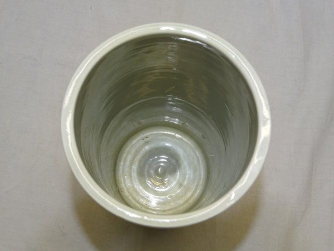 -JOLI VASE ROULEAU PORCELAINE de CHINE POT A PINCEAUX décor animé avec 1 CHAT  D