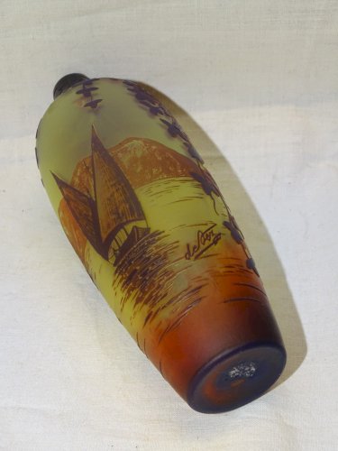 -JOLI VASE VERRE MULTICOUCHE Gravé à L'ACIDE signé DEVEZ CRISTALLERIE PANTIN   D