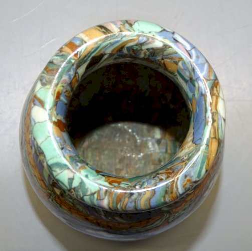 -JOLI VASE VINTAGE GERBINO VALLAURIS TERRES MELEES MOSAÏQUE COLLECTION    D