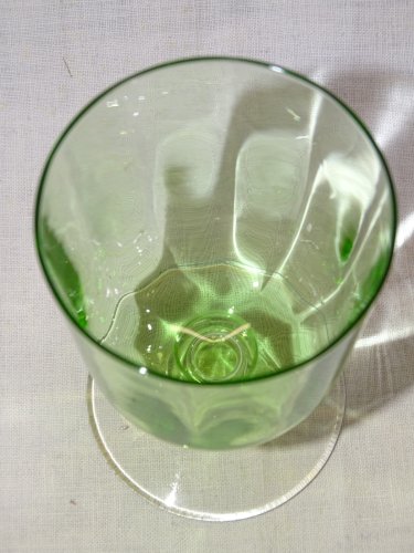 -JOLI VERRE A PIED EN OURALINE COLLECTION VITRINE DECO TABLE    D