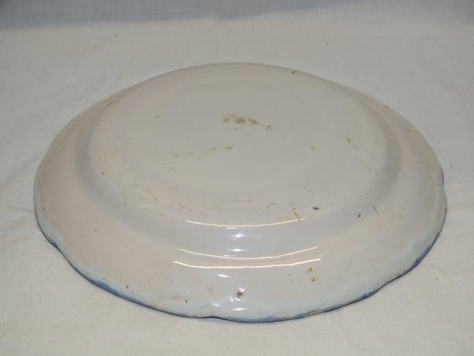 -JOLIE ANCIENNE ASSIETTE XIXe décorative 1 FLEUR NOIRE au Centre  COLLECTION   D
