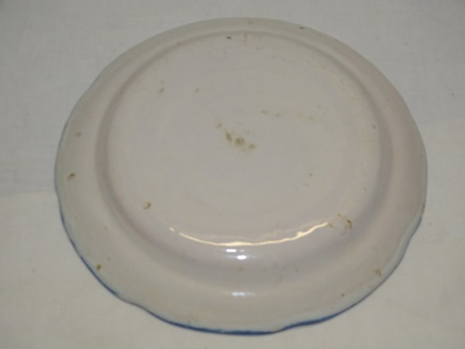 -JOLIE ANCIENNE ASSIETTE XIXe décorative 1 FLEUR NOIRE au Centre  COLLECTION   D