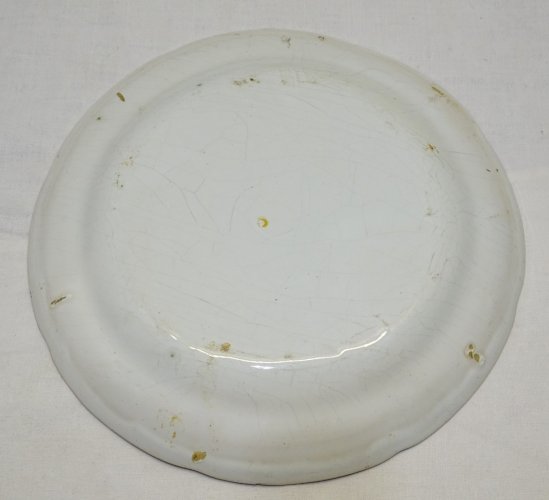 -JOLIE ANCIENNE ASSIETTE XIXe décorative FAÏENCE de l'EST 1 ROSE & BOUTON   D