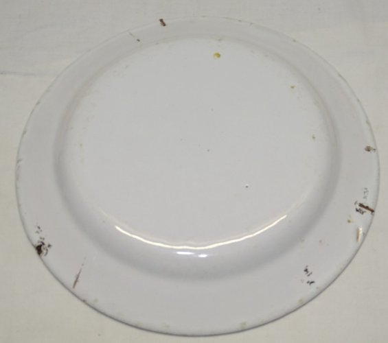 -JOLIE ANCIENNE ASSIETTE XIXe FAÏENCE de L'EST fleurs Rouges et bleues     D