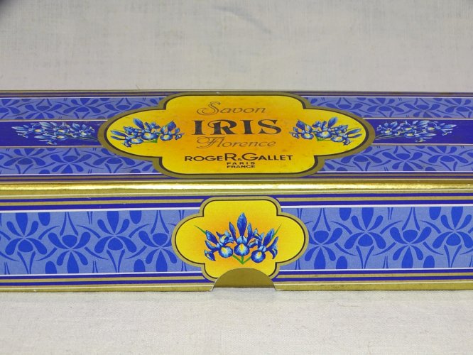 -JOLIE ANCIENNE BOITE SAVON IRIS FLORENCE ROGER et GALLET CARTONNEE VITRINE   D