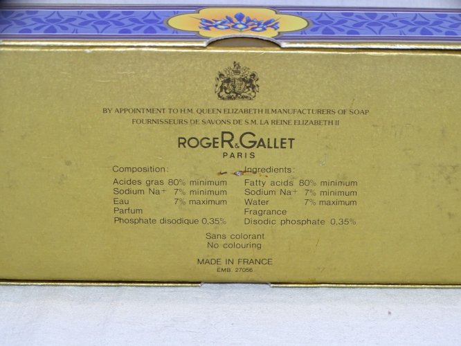 -JOLIE ANCIENNE BOITE SAVON IRIS FLORENCE ROGER et GALLET CARTONNEE VITRINE   D