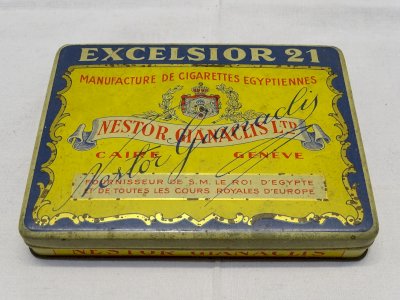 NICE OLD LITHOGRAPHED TIN BOX EGYPTIAN CIGARETTES EXCELSIOR D