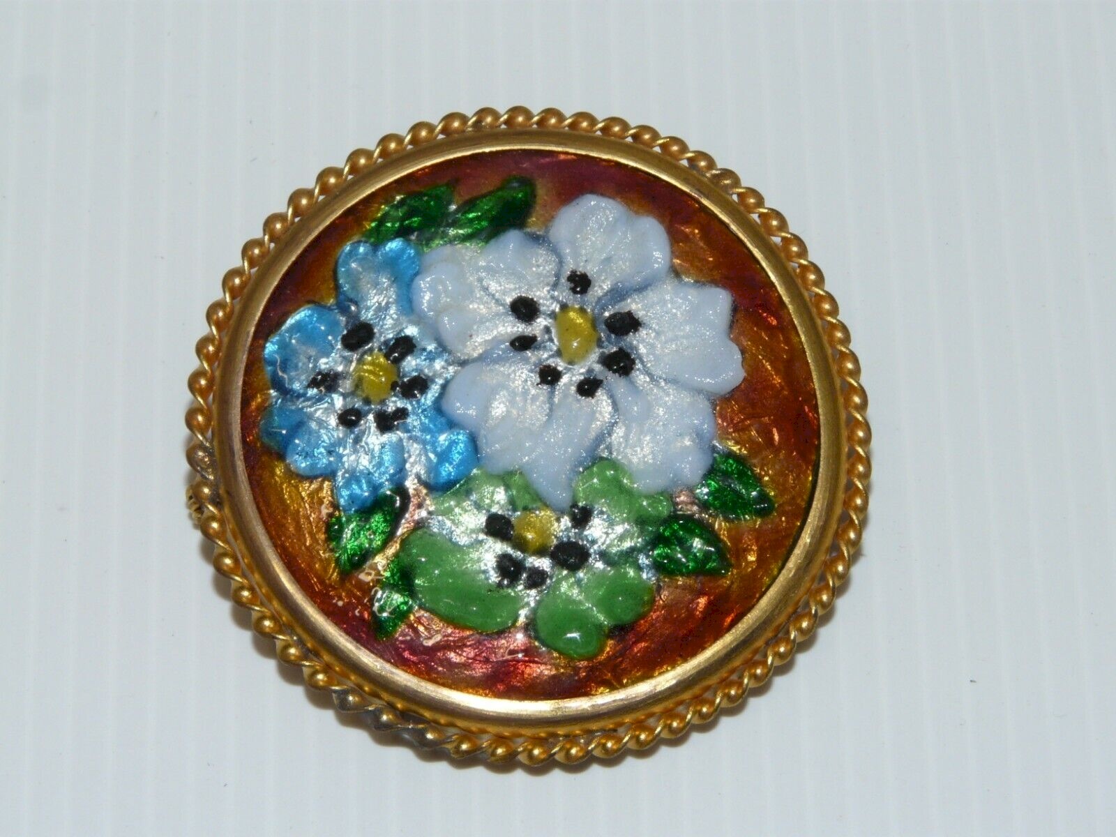 Petite Broche Ancienne En Laiton Vernissé - Oiseau Fantastique, Occasion, Port France
