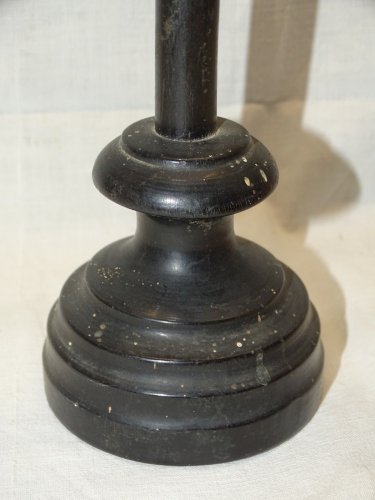 -JOLIE ANCIENNE CROIX D'AUTEL BOIS NOIRCI NAPOLEON III JESUS RELIGION déco    D