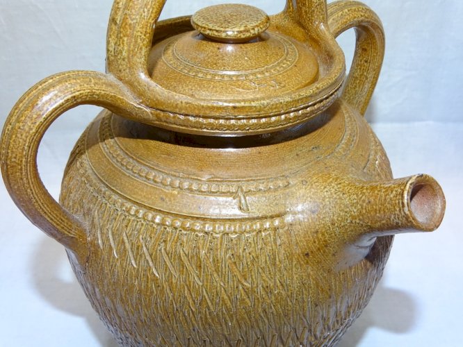 - JOLIE ANCIENNE CRUCHE GARGOULETTE GRES DE BEAUVAIS ou BONNY Chiffrée 1 Déco  D