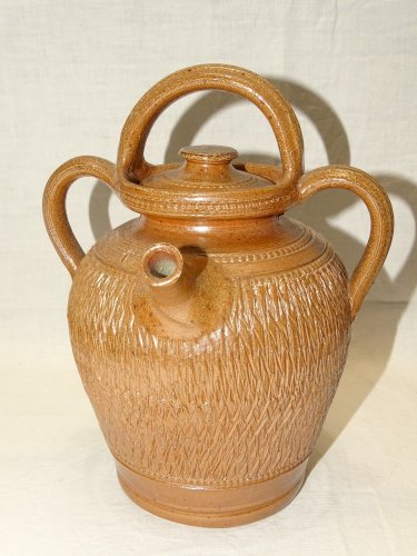 - JOLIE ANCIENNE CRUCHE GARGOULETTE GRES DE BEAUVAIS ou BONNY Chiffrée 1 Déco  D
