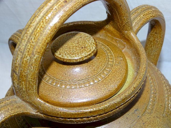 - JOLIE ANCIENNE CRUCHE GARGOULETTE GRES DE BEAUVAIS ou BONNY Chiffrée 1 Déco  D