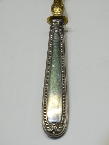 -JOLIE ANCIENNE CUILLERE SAUPOUDREUSE MANCHE ARGENT Fourré poinçon MINERVE  D