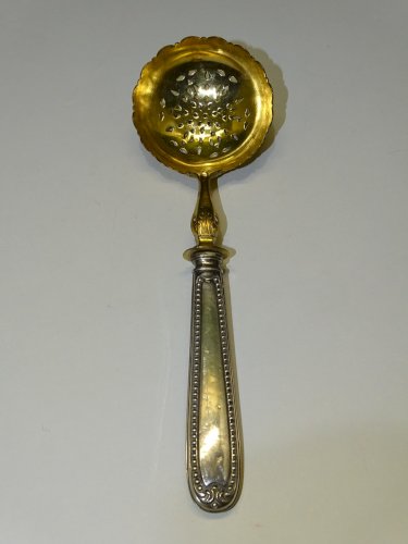 -JOLIE ANCIENNE CUILLERE SAUPOUDREUSE MANCHE ARGENT Fourré poinçon MINERVE  D