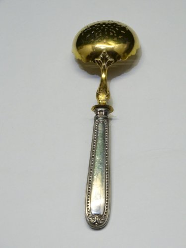 -JOLIE ANCIENNE CUILLERE SAUPOUDREUSE MANCHE ARGENT Fourré poinçon MINERVE  D