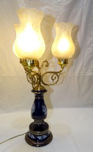 BEAUTIFUL OLD TABLE LAMP 3 LIGHTS ITALIAN CERAMIC FIORENTE D