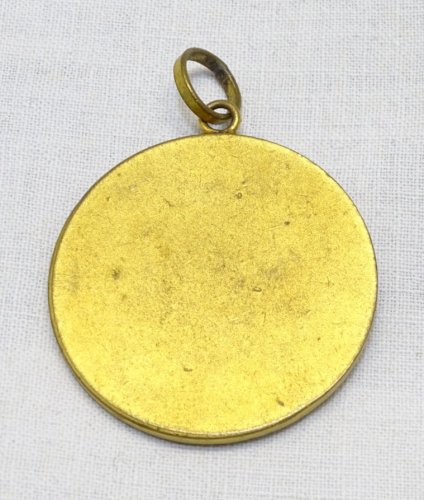 - JOLIE ANCIENNE MEDAILLE EN BRONZE Doré signée R.TSCHUDIN VIERGE AUREOLEE    D